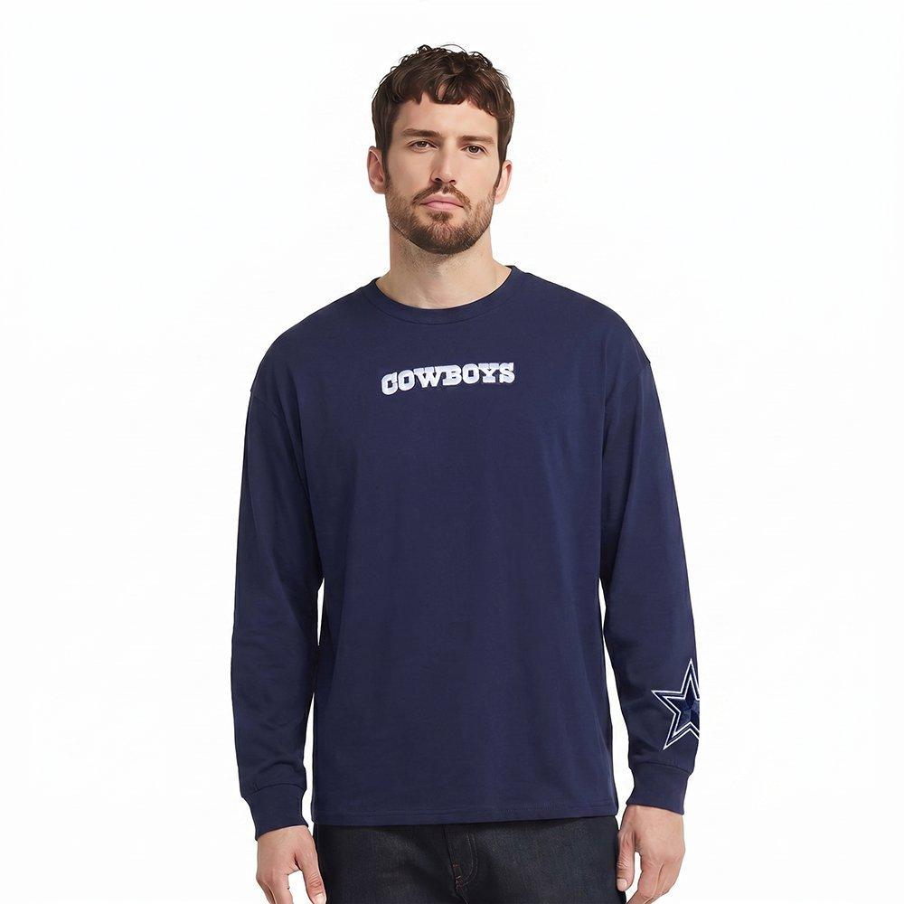Pro Standard Men's NFL Dallas Cowboys Wingspan Drop Should Long Sleeve Tee - Navy - NAVY